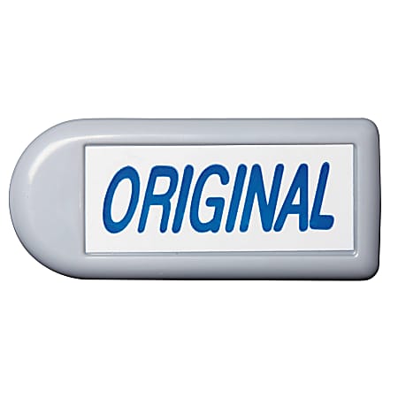 Office Depot® Brand Pre-Inked Message Stamp, "Original", Blue