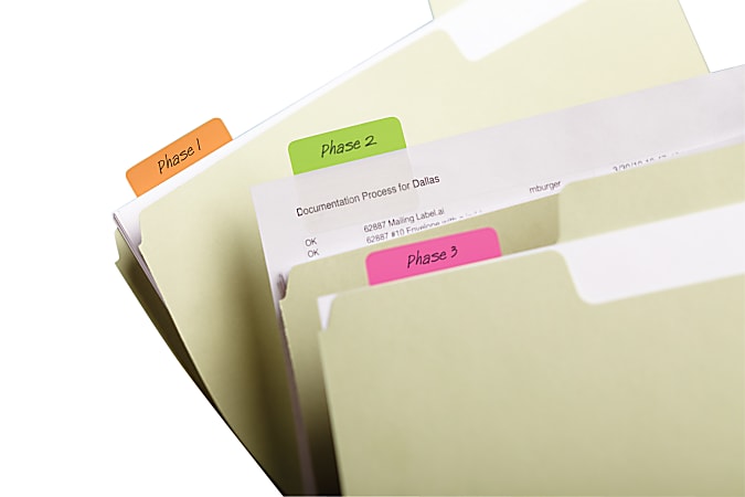 Post it Notes Durable Filing Tabs 2 Assorted Colors 6 Flags Per Pad Pack Of  4 Pads - Office Depot