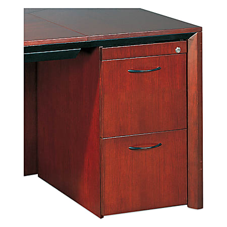Mayline® Group File/File Pedestal, For Desk, 2-Drawer, 27"H x 15"W x 24"D, Sierra Cherry, Unfinished Top