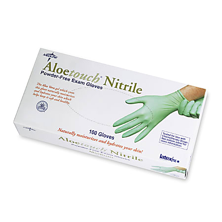 Medline AloeTouch PF Nitrile Gloves, powder_free, Small, Box Of 100