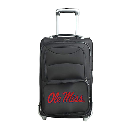 Denco Sports Luggage NCAA Expandable Rolling Carry-On, 20 1/2" x 12 1/2" x 8", Ole Miss Rebels, Black