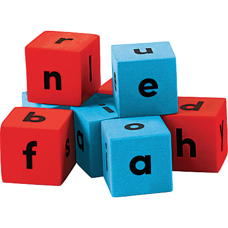 Teacher Created Resources Foam Alphabet Dice, 3/4", Blue/Red, 20 Dice Per Pack, Case Of 3 Packs