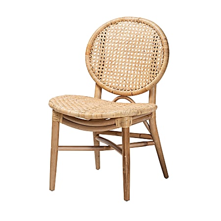 bali & pari Osaka Rattan Dining Accent Chair, Natural Brown