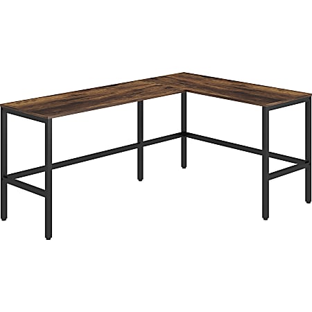 LYS SOHO L-Shape Metal Frame Desk - For - Table TopL-shaped Top - Contemporary Style - 200 lb Capacity x 67" Table Top Width x 47.25" Table Top Depth x 1" Table Top Thickness - 29.50" Height - Assembly Required - Rustic Oak