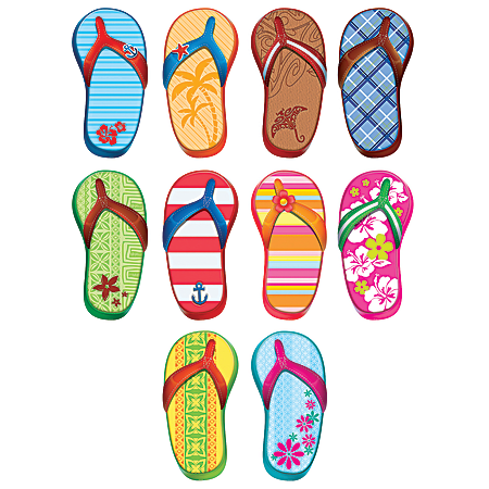 Teacher Created Resources Decorative Accents, Flip Flops, Multicolor, Pack Of 30