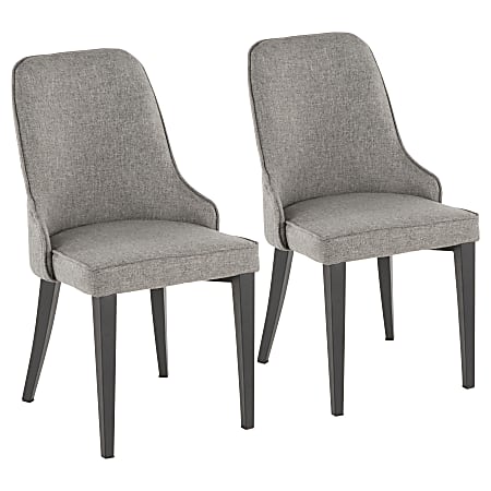 LumiSource Nueva Chairs, Gray/Black, Set Of 2 Chairs