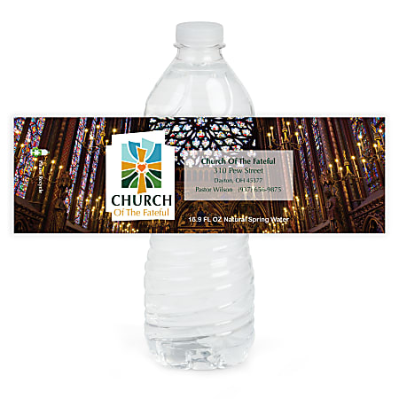 Custom Printed Full-Color Water Bottle Labels, 2-1/2" x 8" Rectangle, Box Of 125 Labels