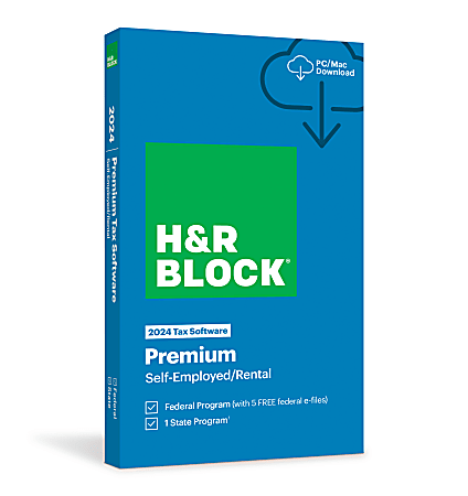 H&amp;R Block Premium Tax Software, 2024, Windows/Mac, Product Key/Download