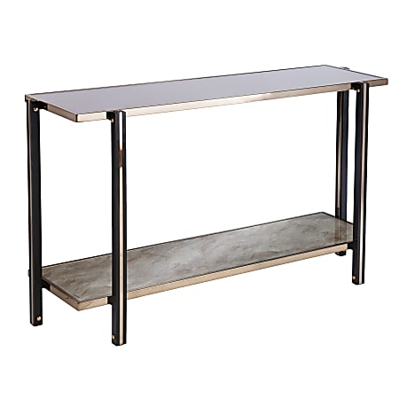 SEI Thornsett Console Table With Mirrored Top, 29-1/2"H x 50-1/4"W x 14-1/4"D, Champagne/Smoke