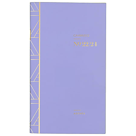 Cambridge® WorkStyle 2-Year Academic Monthly Planner, 3-1/2” x 6”, Lavender, July 2022 To June 2024, 1606-021A-19