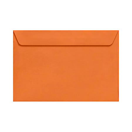 LUX Booklet 6" x 9" Envelopes, Gummed Seal, Mandarin Orange, Pack Of 250