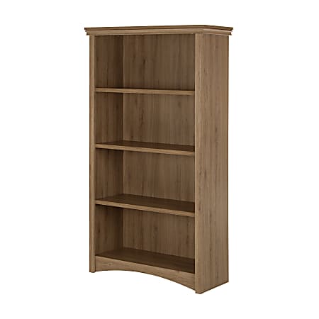 South Shore Gascony 4-Shelf Bookcase, Rustic Oak