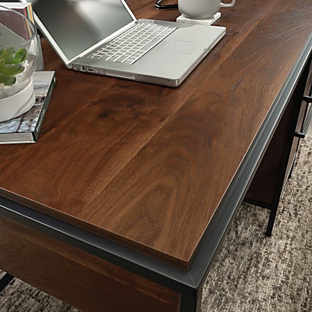 Sauder Nova Loft 49 W Single Pedestal Computer Desk Grand Walnut