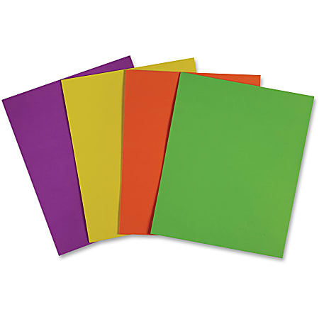 Sparco Leatherette 2-Pocket Letter Portfolio Folders, 8-1/2" x 11", Assorted Colors, Box Of 25 Folders