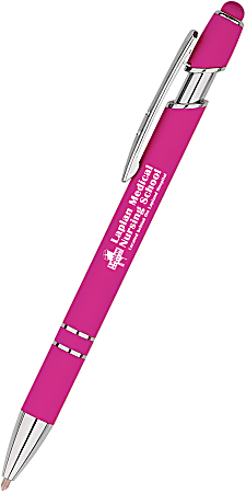 Custom Luxury Brite Softex Gel Glide Stylus Pen, Medium Point, Assorted Barrel Colors, Assorted Ink Colors