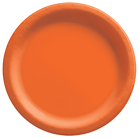 Amscan Paper Plates, 10”, Orange Peel, 20 Plates Per Pack, Case Of 4 Packs