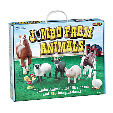 Learning Resources® Jumbo Farm Animals, Grades Pre-K - 3, Set Of 7