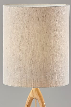 Adesso Mayfair Table Lamp 27 12 H Light Textured Beige Fabric ShadeNatural Base Office Depot