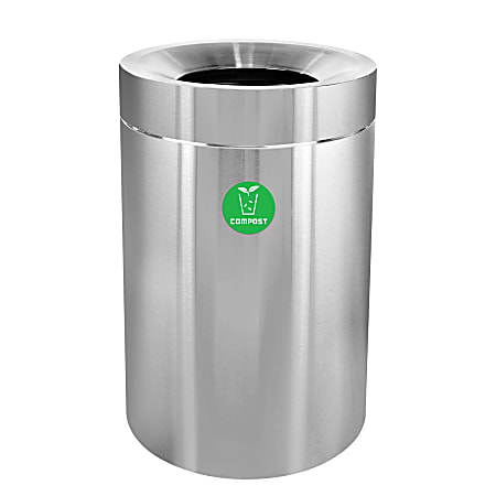 Alpine Industries Stainless Steel Compost Can, 50 Gallon, Silver