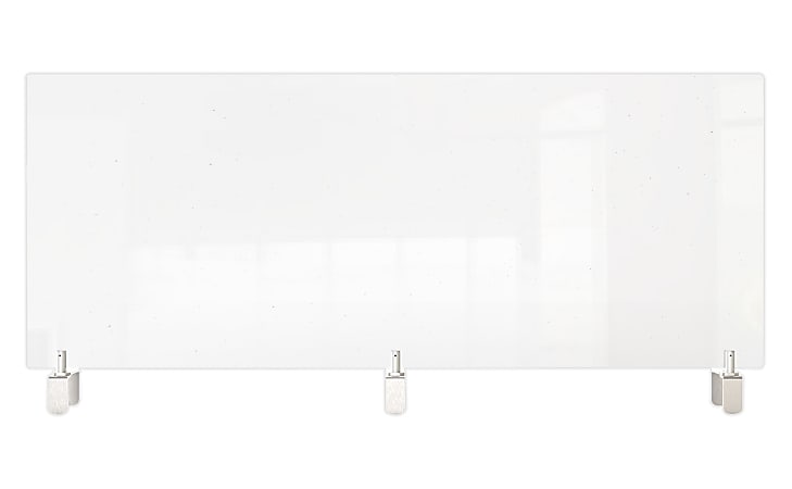 Ghent Partition Extender With Attached Clamp, 24”H x 59”W x 1/4”D, Clear