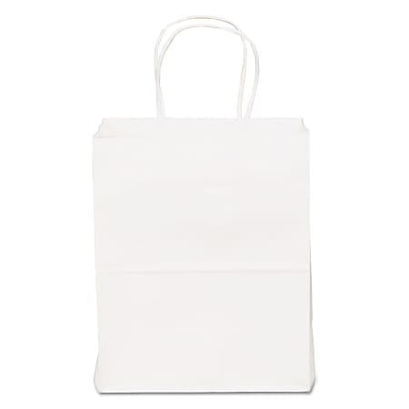 General Paper Shopping Bags, 10 1/4" x 8", White, Pack Of 250 Bags