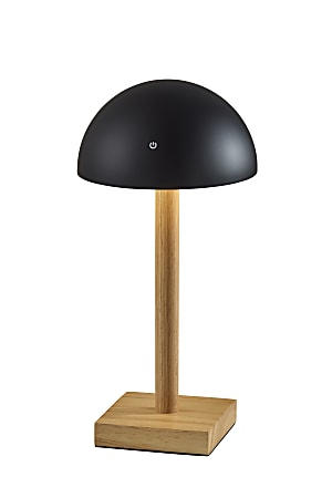 Adesso Nash LED Cordless Table Lamp, Black/Natural Wood