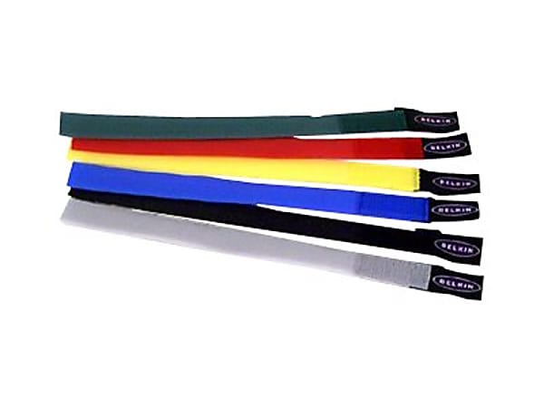 Belkin® Nylon Tie Wraps, 8", Assorted Colors, Pack