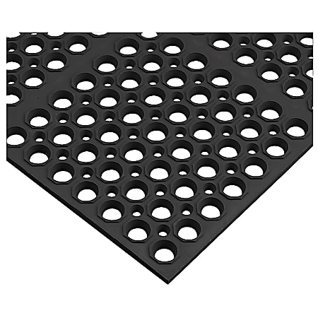 Genuine Joe Versa-Lite Rubber Mat With Antimicrobial Protection, 50% Recycled, 3' x 5', Black