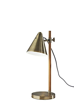 Adesso® Bryn Desk Lamp, 20"H, Antique Brass