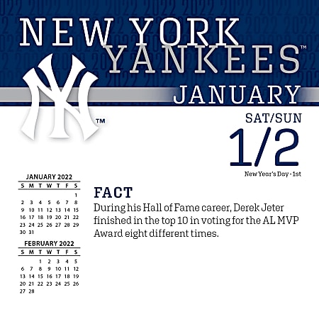Yankees Calendar Schedule 2022 Lang Daily Calendar New York Yankees 2022 - Office Depot