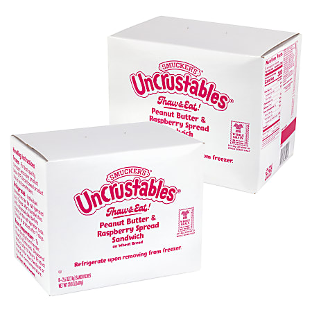 Smucker's Peanut Butter & Raspberry Wheat Uncrustables, 2.6 Oz, Total Qty 16