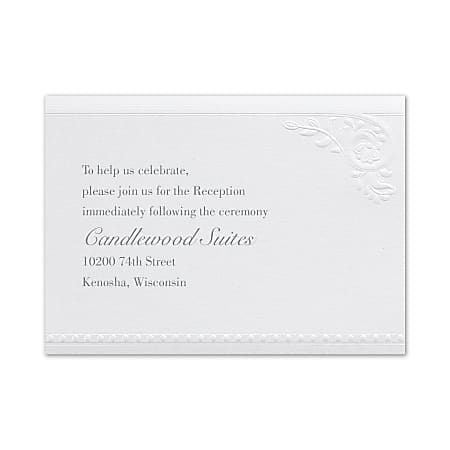 Custom Premium Wedding & Event Reception Cards, Divine Day, 4-7/8" x 3-1/2", Box Of 25 Cards