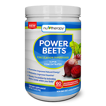Nu Therapy Power Beets Superfood Juice Powder, Acai Berry Pomegranate, 11.6 Oz