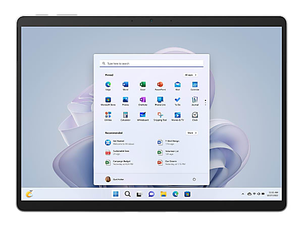 Microsoft Surface Pro 9 Tablet - 13" - 8 GB - 256 GB SSD - Windows 11 Pro 64-bit - Platinum - Core i5 12th Gen Deca-core (10 Core) i5-1245U - 2880 x 1920 - PixelSense Display - 15.50 Hours Maximum Battery Run Time