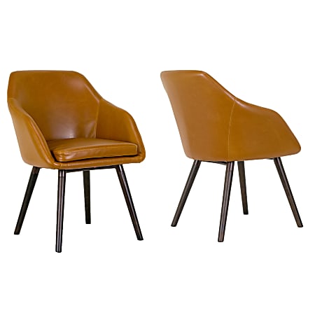 Glamour Home Adaya Dining Chairs, Caramel Brown, Set Of 2 Chairs