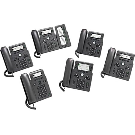 Cisco 6871 IP Phone - Corded - Corded/Cordless - Wi-Fi - Wall Mountable - Charcoal - 6x Total Line - VoIP - CP68713PCCK9
