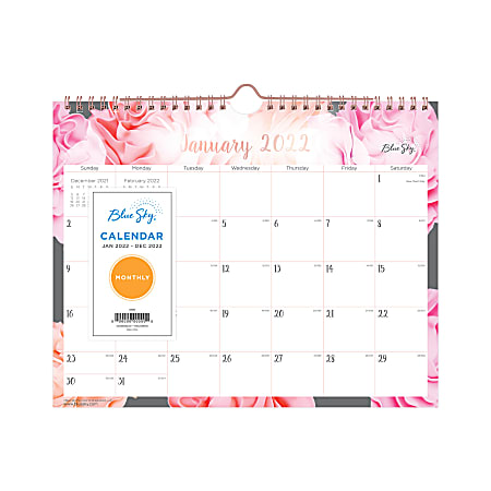 Blue Sky™ Monthly Wall Calendar, 8-3/4” x 11”, Joselyn, January To December 2022, 102718