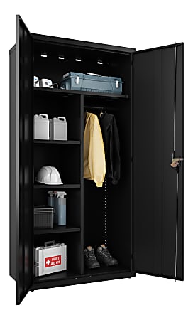 Black metal wardrobe discount