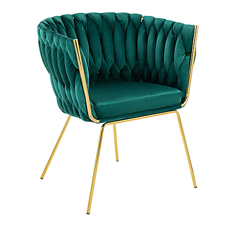 LumiSource Renee Contemporary Accent Chair., Green/Gold