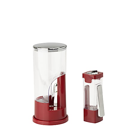 Honey-Can-Do Coffee And Sugar Dispenser Set, Red/Chrome