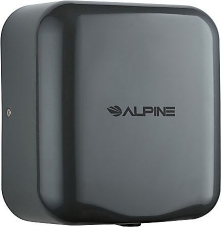 Alpine Industries Hemlock Commercial Automatic High-Speed Electric Hand Dryer With Wall Guard, Gray