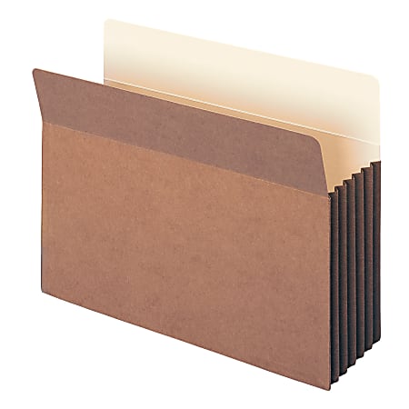Smead® Easy-Access Top-Tab Tyvek® File Pockets, Letter Size, 5 1/4" Expansion, 30% Recycled, Redrope, Box Of 10
