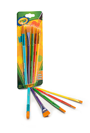 Crayola® Arts & Crafts Synthetic Brushes, Assorted, Pack Of 5