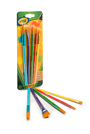 Crayola® Arts & Crafts Synthetic Brushes, Assorted, Pack