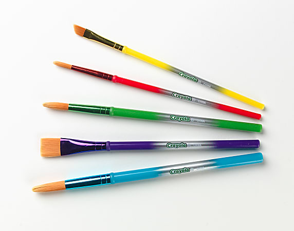 Crayola 4 Count Flat Brush Set Assorted Colors - Office Depot