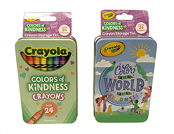 Crayola Small Hinged Tin Storage Container, 4-3/4”H x 3”W x 1-1/2”D, Blue