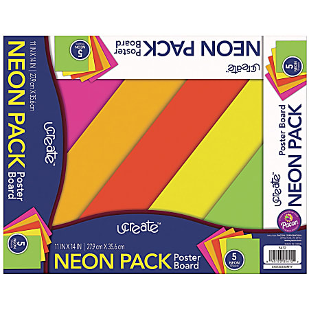 Pacon® Peacock® Coated Poster Board, 11" x 14", Assorted Colors, Pack Of 5