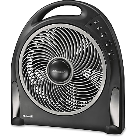 Holmes® Blizzard® 12" 3-Speed Floor Fan with Rotating Grill, Black