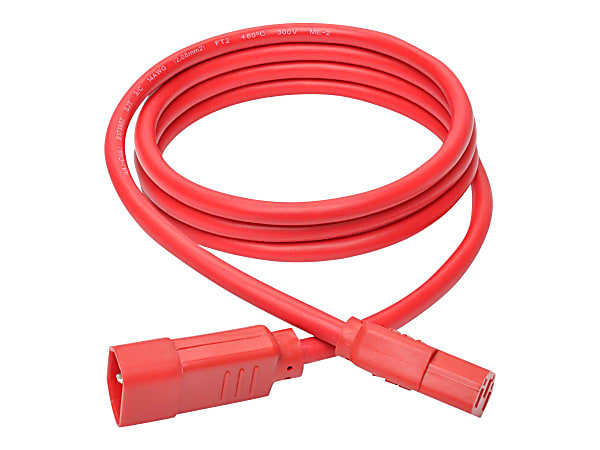 Eaton Tripp Lite Series Heavy-Duty PDU Power Cord, C13 to C14 - 15A, 250V, 14 AWG, 6 ft. (1.83 m), Red - Power extension cable - IEC 60320 C14 to power IEC 60320 C13 - 6 ft - red