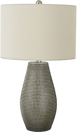 Monarch Specialties Sonny Table Lamp, 24”H, Ivory/Gray